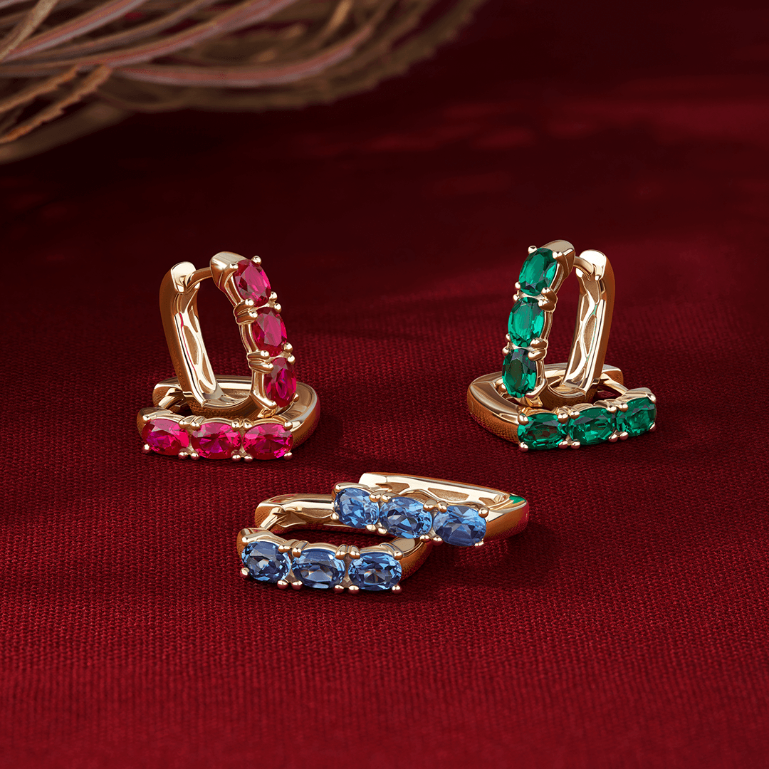 Created Gemstone Huggies - Wallace Bishop