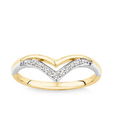 0.10ct TDW Diamond Chevron Band in 9ct Yellow and White Gold