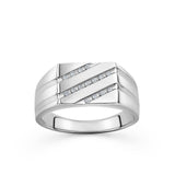 Men's 0.10ct TW Diamond Band in Sterling Silver