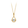 0.15ct TW Dancing Diamond Twist Pendant & Chain in 9ct Yellow Gold