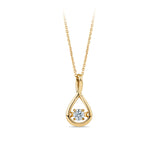 0.15ct TW Dancing Diamond Twist Pendant & Chain in 9ct Yellow Gold