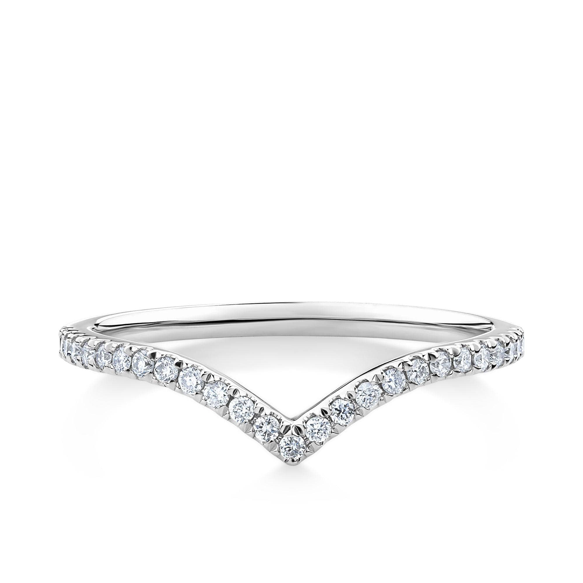 0.15ct TW Diamond Chevron Ring in 9ct White Gold