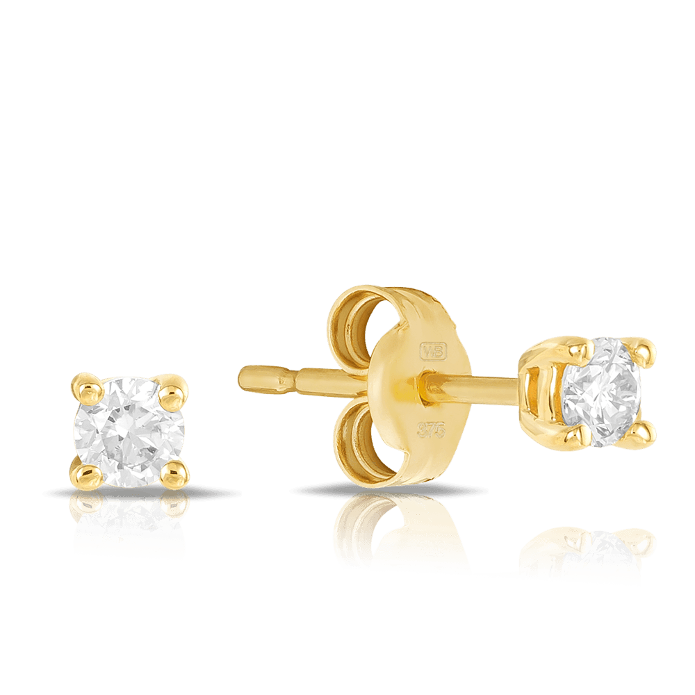 0.15ct TW Diamond Stud Earrings in 9ct Yellow Gold - Wallace Bishop