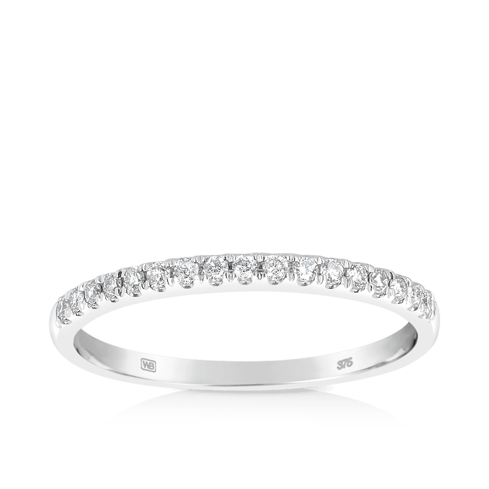 0.15ct TW Diamond Wedding & Anniversary Band in 9ct White Gold