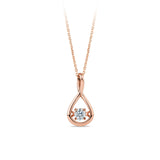 0.15ct TW Twist Dancing Diamond Pendant in 9ct Rose Gold