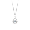 0.15ct TW Twist Dancing Diamond Pendant in 9ct White Gold