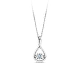 0.15ct TW Twist Dancing Diamond Pendant in 9ct White Gold
