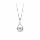 0.15ct TW Twist Dancing Diamond Pendant in 9ct White Gold