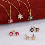 0.16ct TW Diamond Petite Flower Necklace in 9ct Yellow Gold