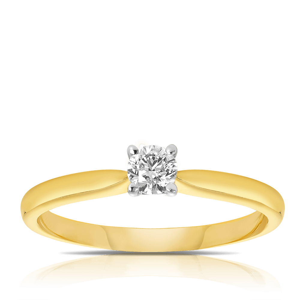 9ct yellow hot sale gold diamond ring