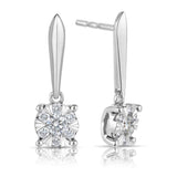 0.20ct TW Illusion Set Diamond Drop Earrings in 9ct White Gold