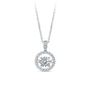 0.25ct TW Dancing Diamond Halo Pendant in 9ct White Gold
