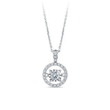 0.25ct TW Dancing Diamond Halo Pendant in 9ct White Gold