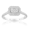 0.25ct TW Diamond Halo Engagement Ring in 9ct White Gold