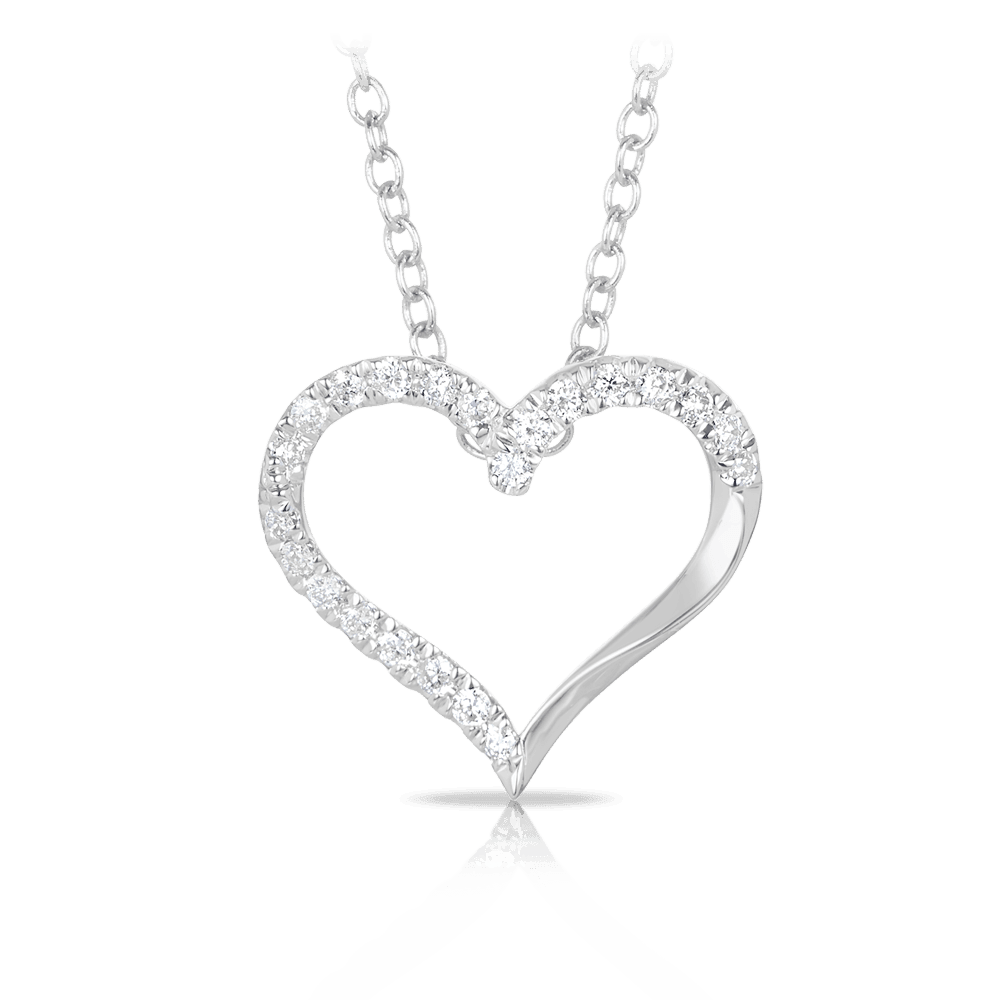 0.25ct TW Diamond Heart Pendant in 9ct White Gold - Wallace Bishop
