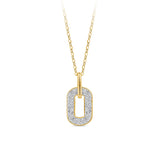 0.25ct TW Diamond Paperclip Drop Pendant in 9ct Yellow Gold