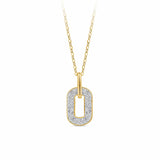 0.25ct TW Diamond Paperclip Drop Pendant in 9ct Yellow Gold
