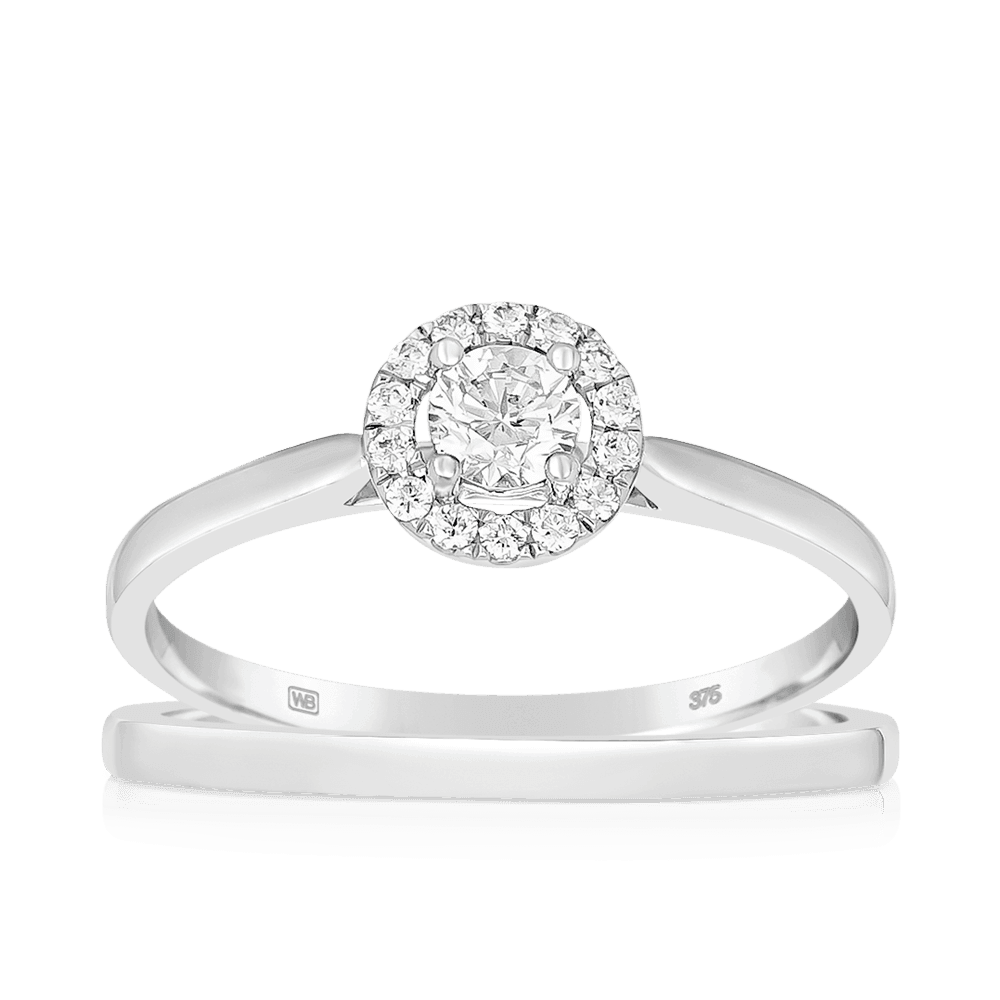 9ct white gold bridal set deals