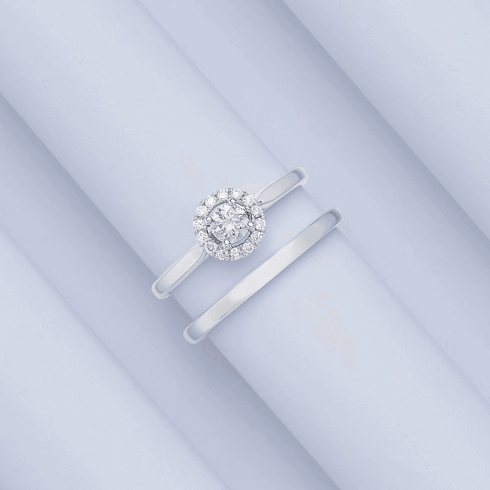 0.33ct TW Diamond Engagement Bridal Set in 9ct White Gold - Wallace Bishop