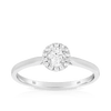 0.30ct TW Diamond Oval Halo Engagement Ring in 9ct White Gold