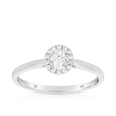 0.34ct TW Diamond Oval Halo Engagement Ring in 9ct White Gold - Wallace Bishop