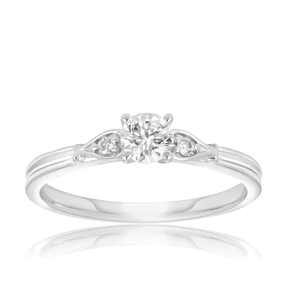 0.35ct TW Diamond Three Stone Engagement Ring in 9ct White Gold - Wallace Bishop