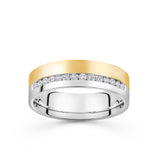 0.42ct TDW Men's Diamond Signet Band in 9ct Yellow and White Gold