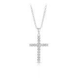 0.498ct TDW Diamond Cross Pendant in 9ct White Gold