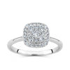 0.50ct TW Diamond Square Halo Engagement Ring in 9ct White Gold