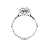 0.50ct TW Diamond Square Halo Engagement Ring in 9ct White Gold