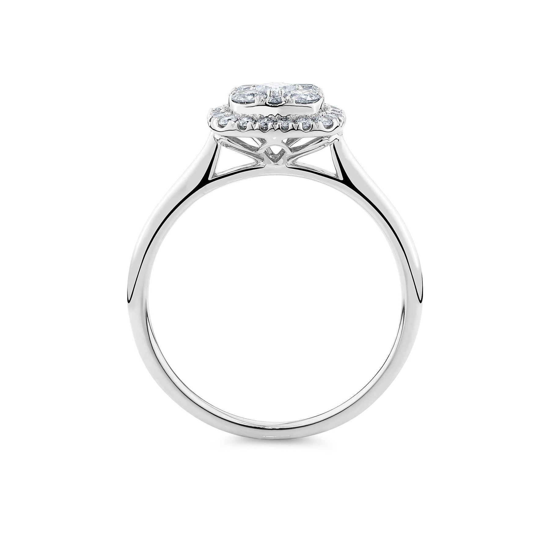 0.50ct TDW Diamond Square Halo Engagement Ring in 9ct White Gold - Wallace Bishop