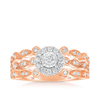 0.50ct TW Diamond Halo Engagement & Bridal Set Rings in 9ct Rose Gold