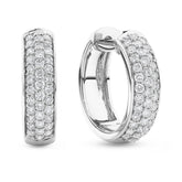 0.50ct TW Diamond Pavé Dome Huggie Earrings in 9ct White Gold - Wallace Bishop