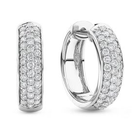 0.50ct TW Diamond Pavé Dome Huggie Earrings in 9ct White Gold - Wallace Bishop