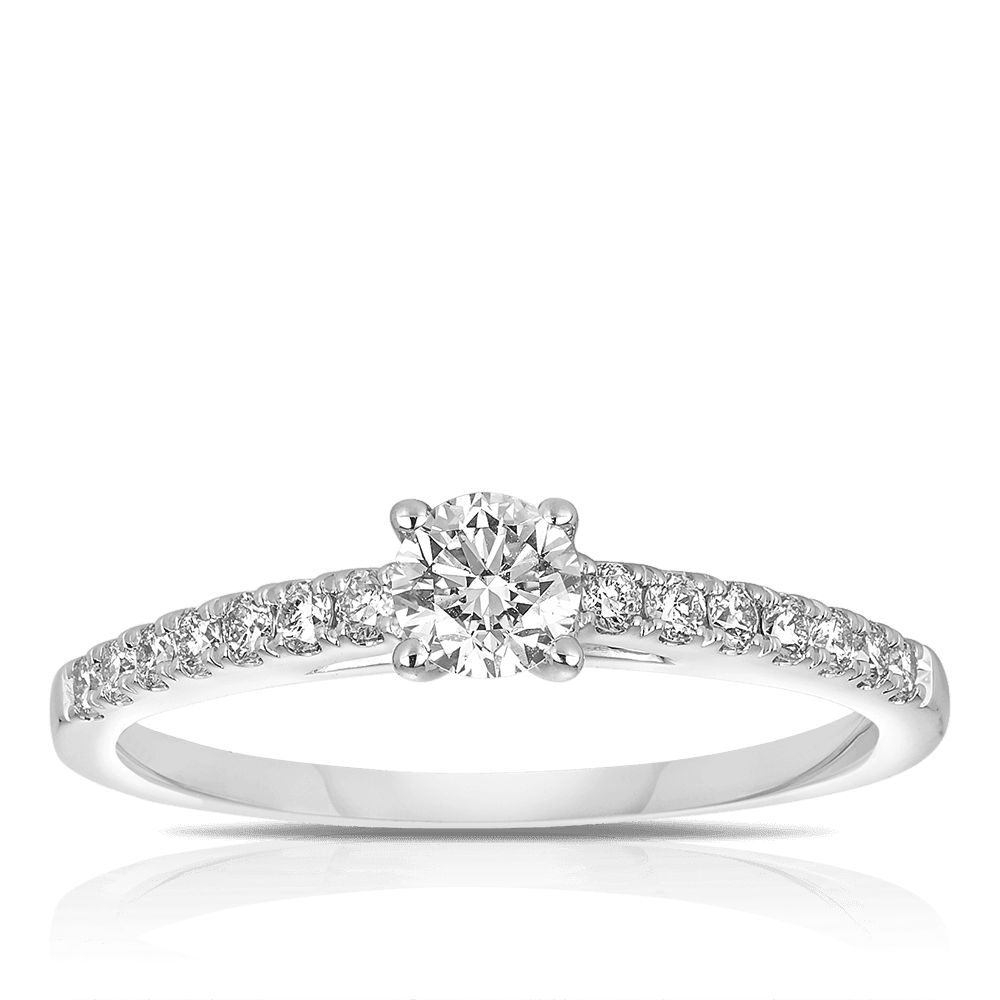 0.50ct TW Diamond Solitaire Engagement Ring in 9ct White Gold