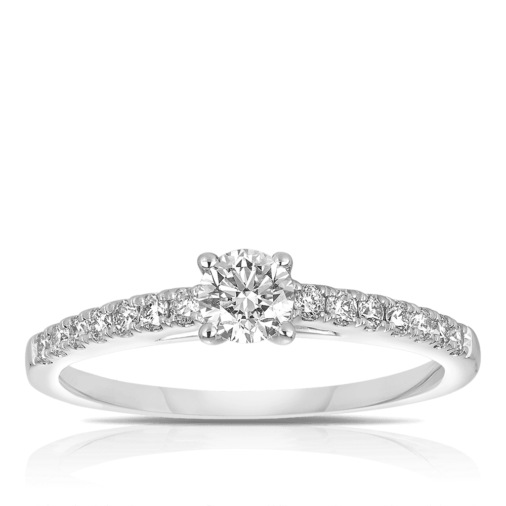 0.50ct TW Diamond Solitaire Engagement Ring in 9ct White Gold - Wallace Bishop