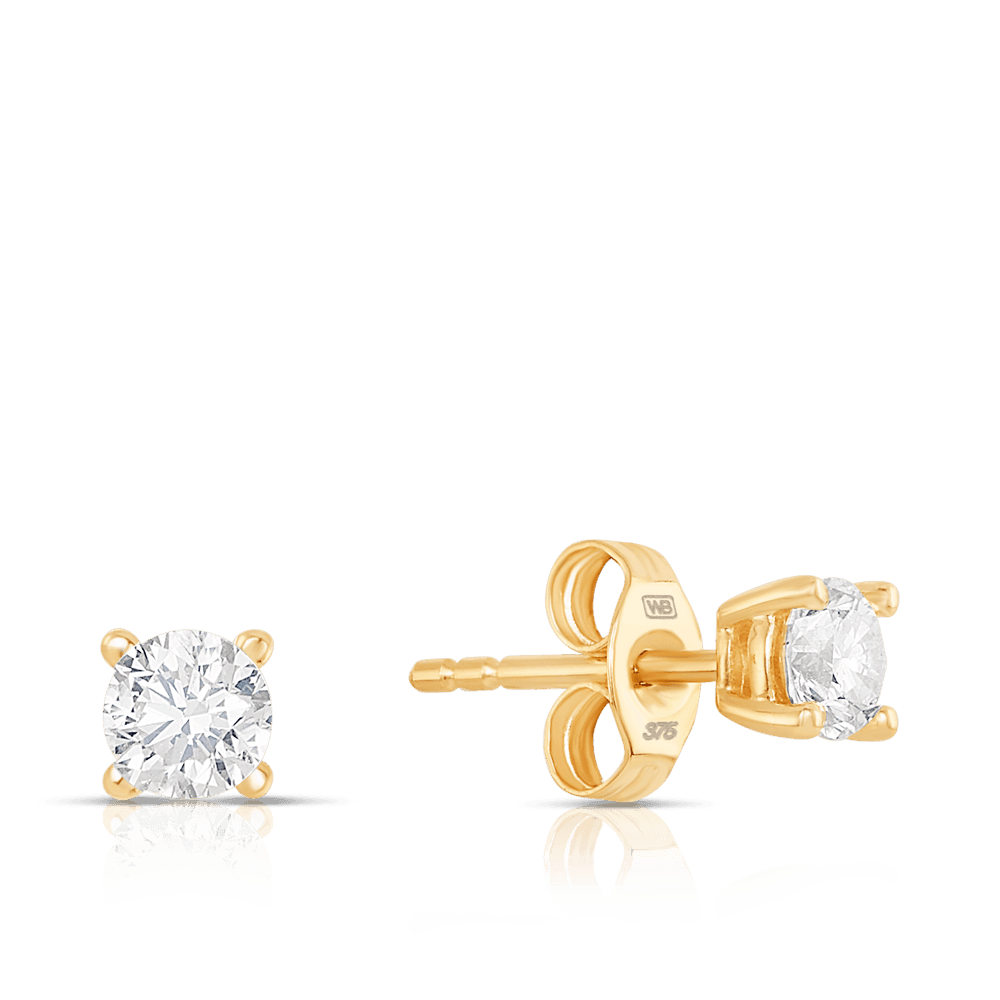 0.50ct TW Diamond Stud Earrings in 9ct Yellow Gold - Wallace Bishop