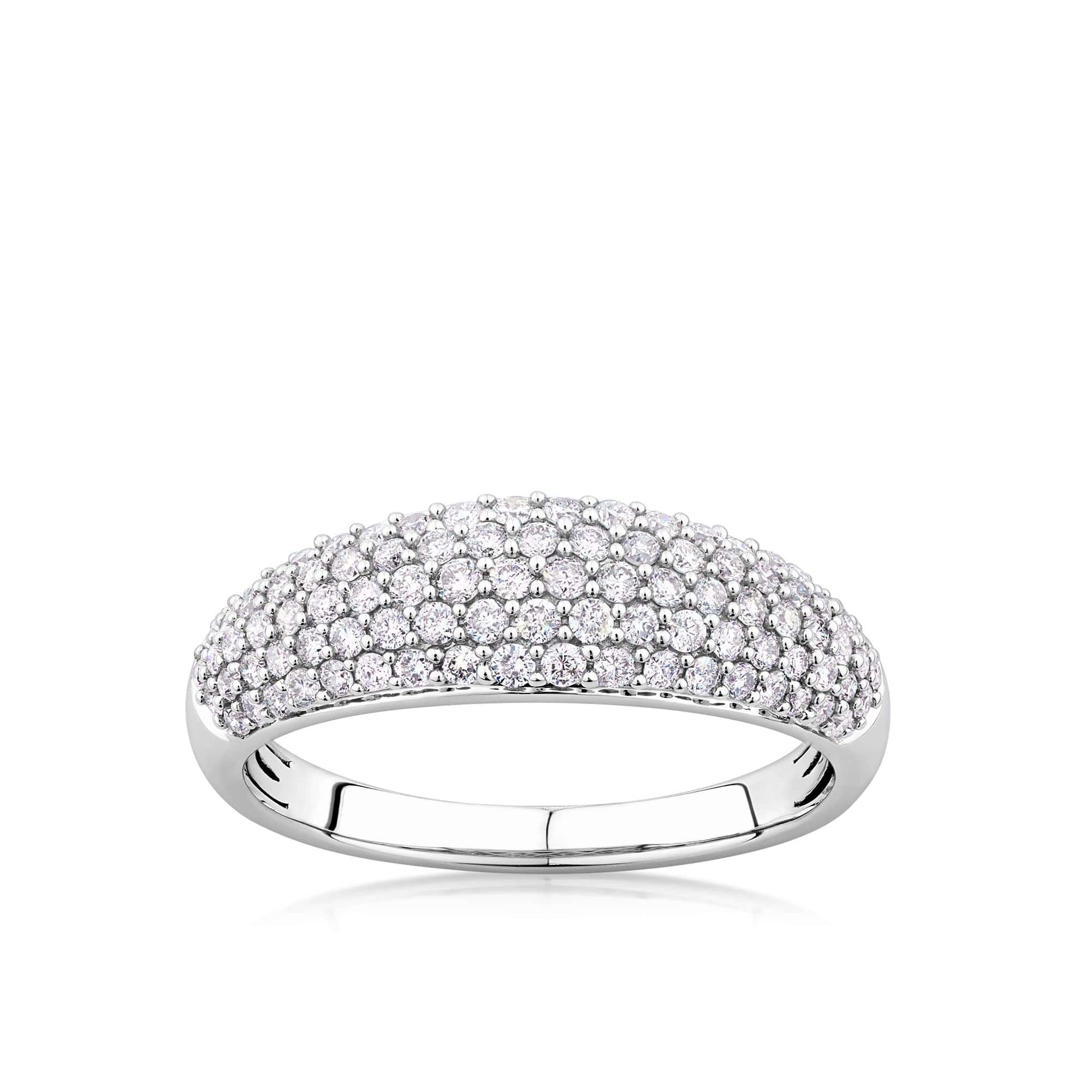 0.60ct TW Diamond Pavé Dome Ring in 9ct White Gold