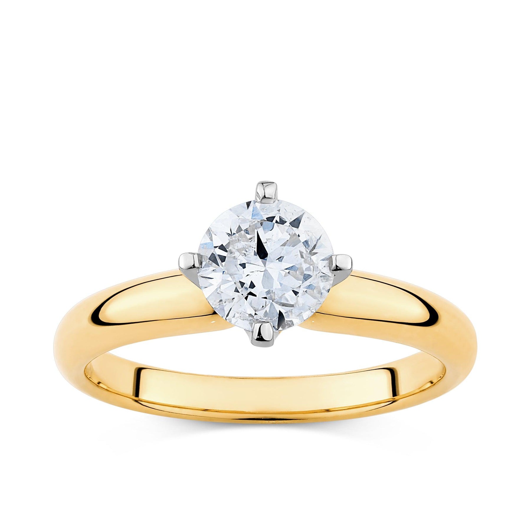 0.70ct TDW Diamond Solitaire Engagement Ring in 18ct Yellow and White Gold - Wallace Bishop