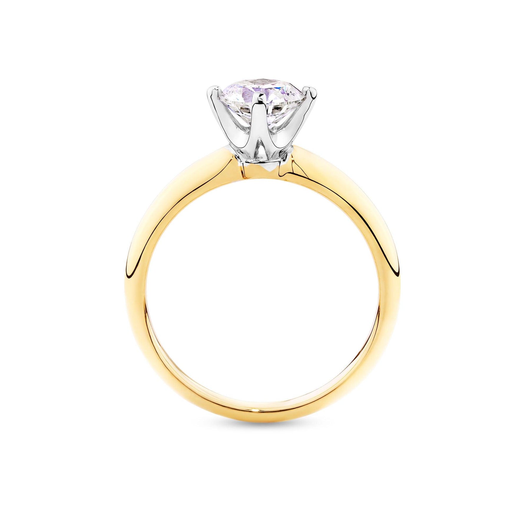 0.70ct TDW Diamond Solitaire Engagement Ring in 18ct Yellow and White Gold - Wallace Bishop