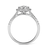 0.75ct TW Diamond Cluster Double Halo Round Engagement Ring in 9ct White Gold