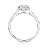 0.75ct TW Diamond Halo Engagement Ring in 9ct White Gold - Wallace Bishop