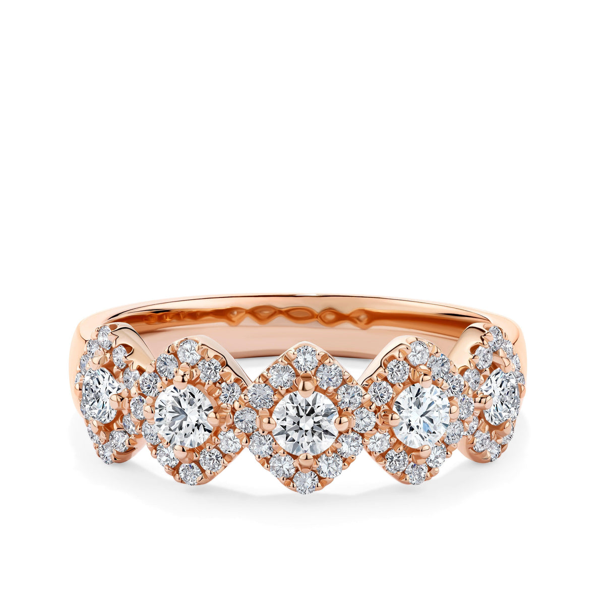 0.75ct TW Round Brilliant Cut Diamond Cluster Ring in 9ct Rose Gold - Wallace Bishop