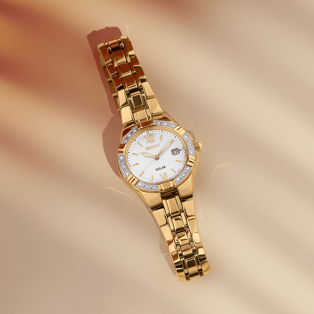 Seiko Conceptual & Regular Women's Gold PVD Solar Watch SUT428P