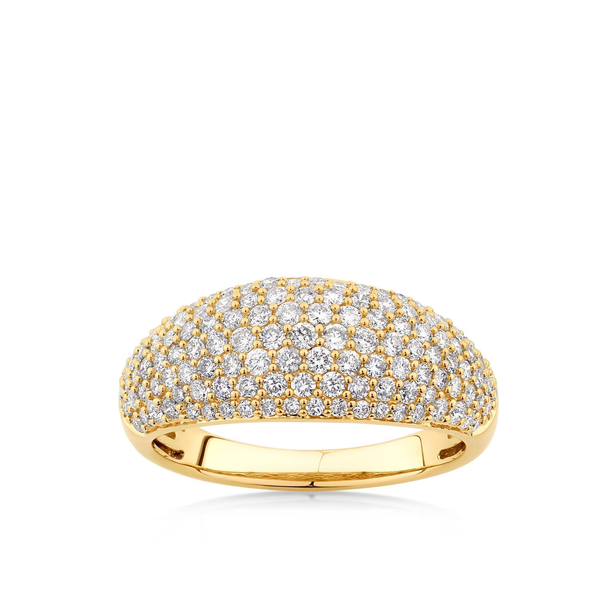1.00ct TW Diamond Pavé Dome Ring in 9ct Yellow Gold