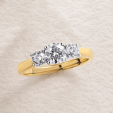 1.00ct TW Round Brilliant Cut Diamond Three Stone Engagement Ring in 18ct Yellow Gold