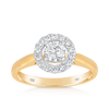 0.75ct TW Diamond Halo Engagement Ring in 18ct Yellow Gold