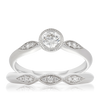 Round Cut Diamond Engagement & Wedding Bridal Set Rings in 18ct White Gold