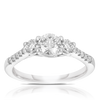 1.00ct TW Diamond Three Stone Engagement Ring in 9ct White Gold