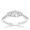 1.00ct TW Diamond Three Stone Engagement Ring in 9ct White Gold